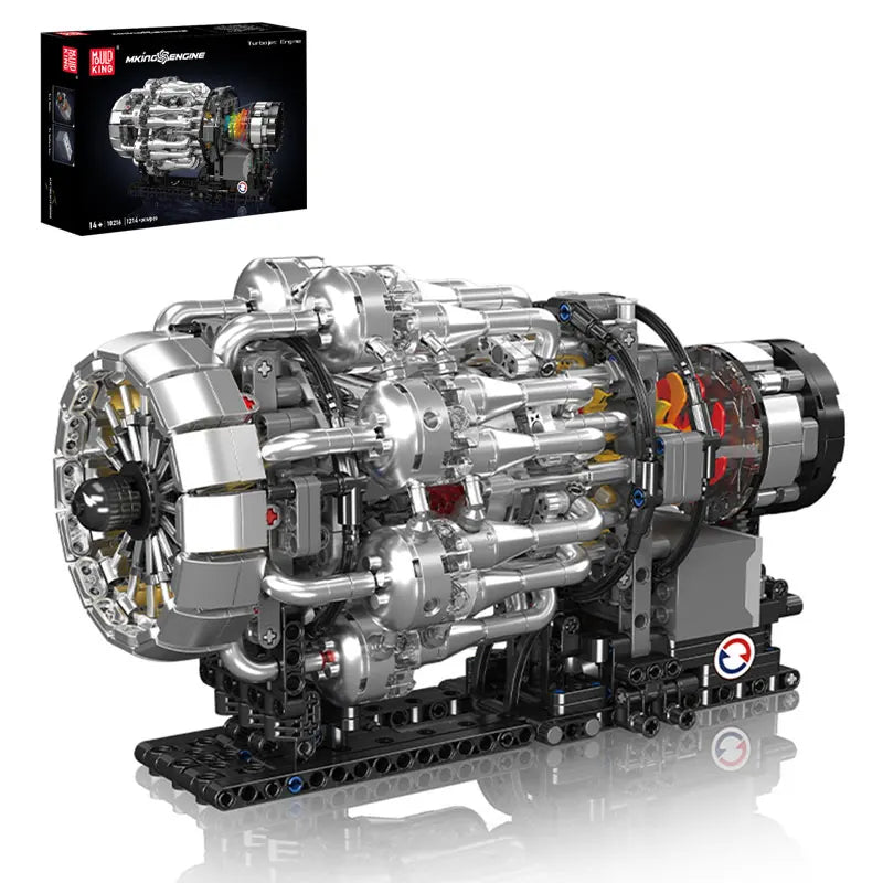 1214-Piece-Turbojet-Engine-Technical-Building-Kit-Rotating-Turbine-Model-FREETIMEJOY-Aerospace-Hobby