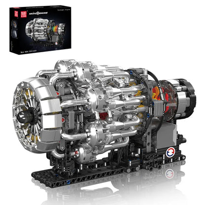 1214-Piece-Turbojet-Engine-Technical-Building-Kit-Rotating-Turbine-Model-FREETIMEJOY-Aerospace-Hobby