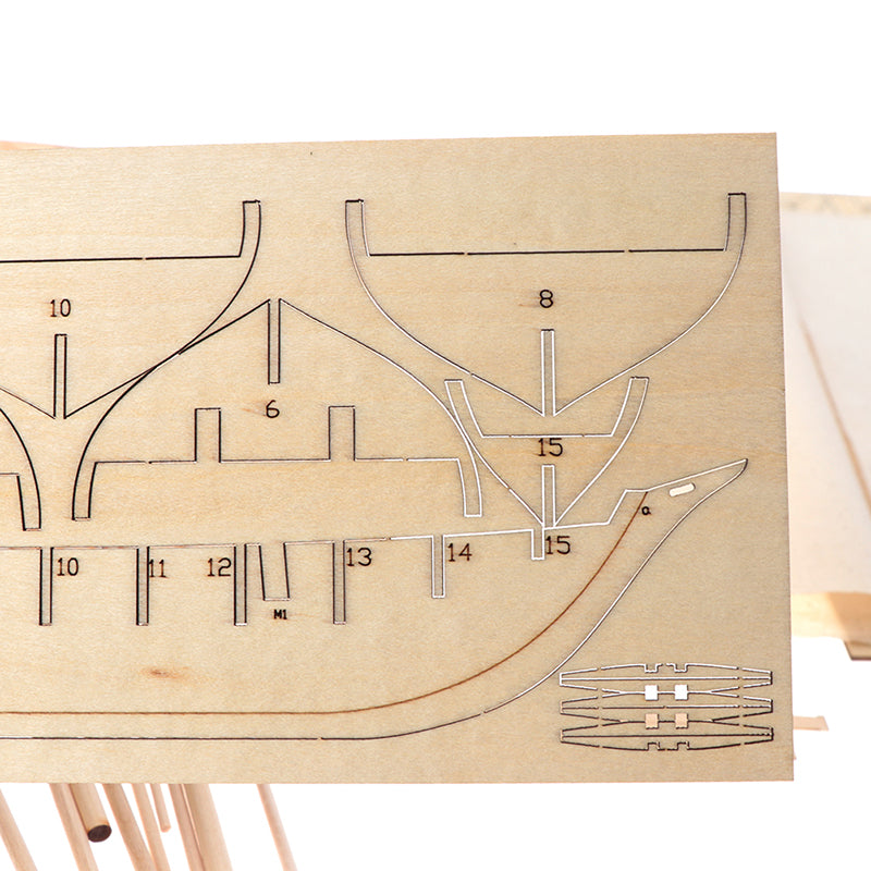1:100 Scale Halcon Wooden Sailing Boat DIY Assembly Kit – Classic Desktop Nautical Model
