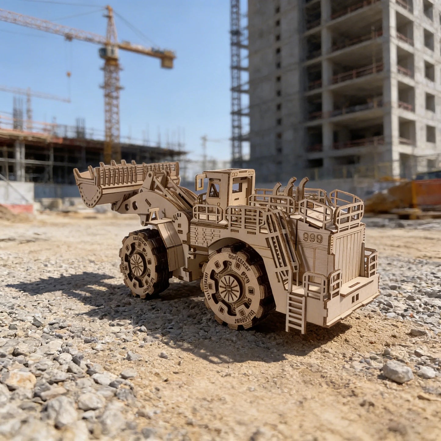 MPT060-3D-Wooden-Bulldozer-Model-Kit-Handcrafted-DIY-Construction-Toy-FREETIMEJOY-Artisan-Hobby