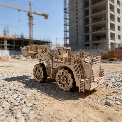 MPT060-3D-Wooden-Bulldozer-Model-Kit-Handcrafted-DIY-Construction-Toy-FREETIMEJOY-Artisan-Hobby