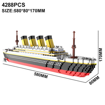 Titanic Micro-Particle Building Block Model – 1860-Piece Historical Steamship Set