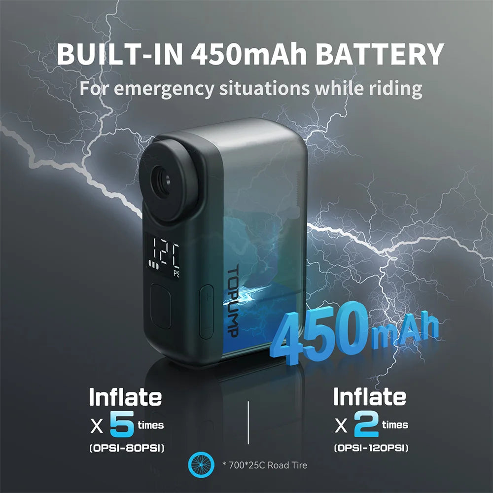 TOPUMP-TB2-PRO-Electric-Mini-Bike-Pump-Cordless-Tire-Inflator-Senior-Cycling-Safety-FREETIMEJOY