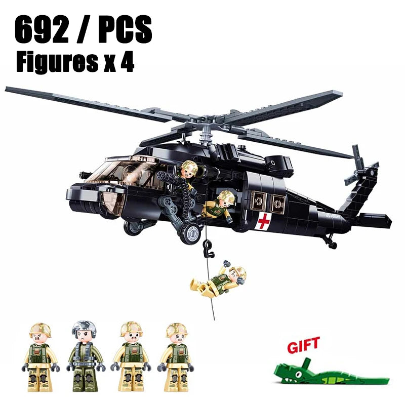 Sluban WW2 Military Series: Mi-24 Attack Helicopter – 3D Hind Model Building Block Set
