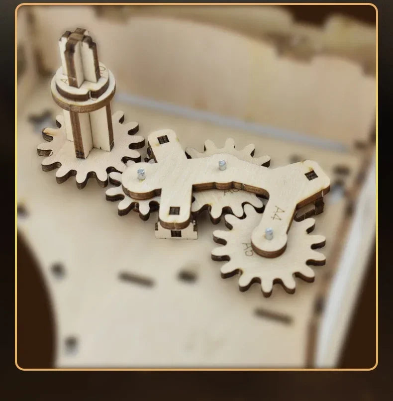 Mechanical Wind-Up Music Box Model Kit