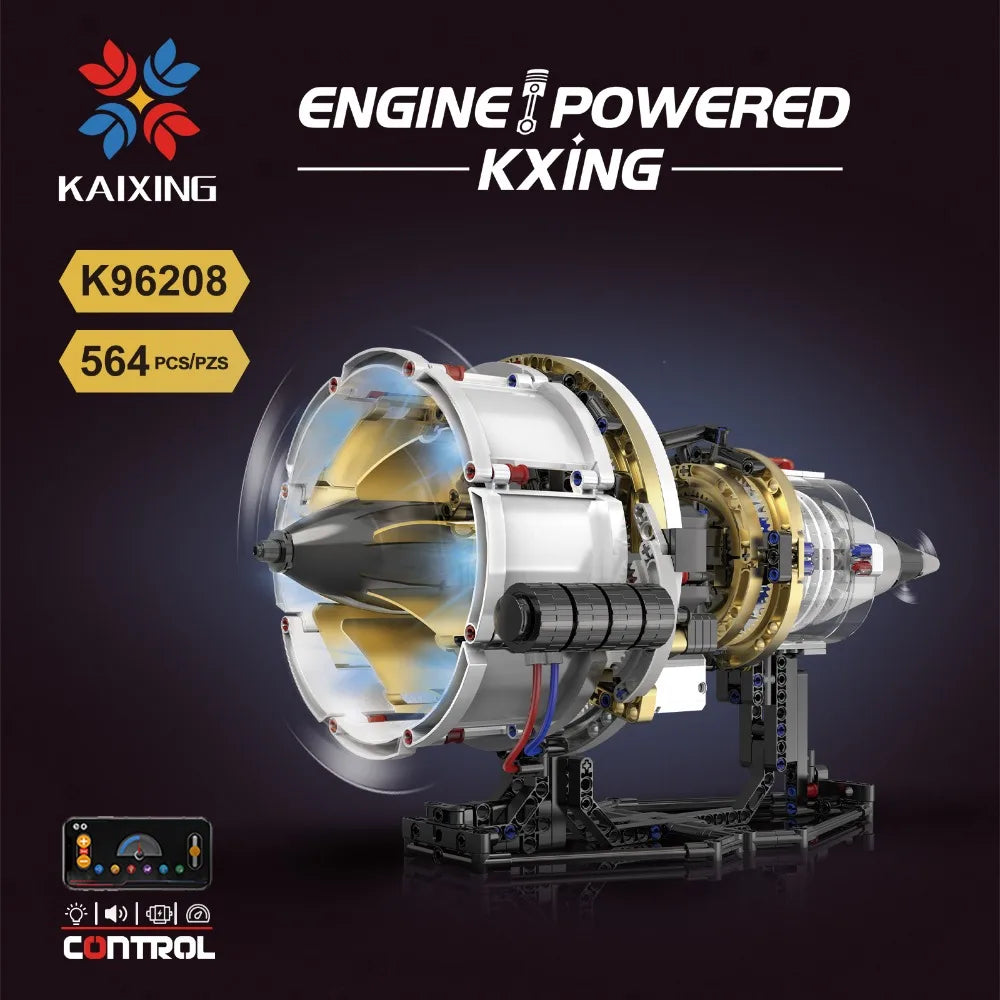 MOC-Aircraft-Turbo-Jet-Engine-Building-Set-Motorized-LED-APP-Control-FREETIMEJOY-Tech-Hobby