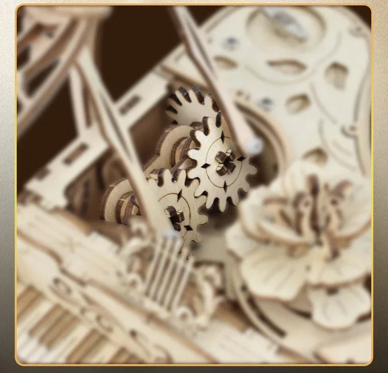Mechanical Wind-Up Music Box Model Kit