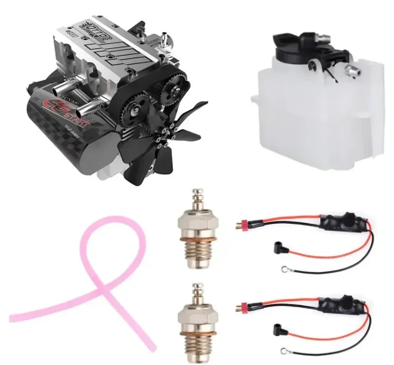 TOYAN FS-L200AC Inline 2-Cylinder 4-Stroke Nitro Engine – Professional DIY Metal Model Kit
