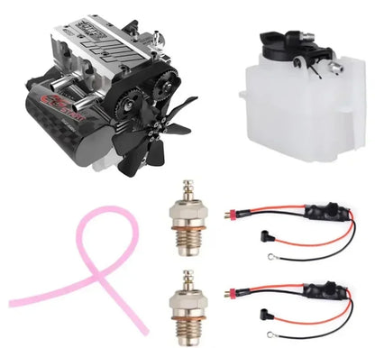 TOYAN FS-L200AC Inline 2-Cylinder 4-Stroke Nitro Engine – Professional DIY Metal Model Kit