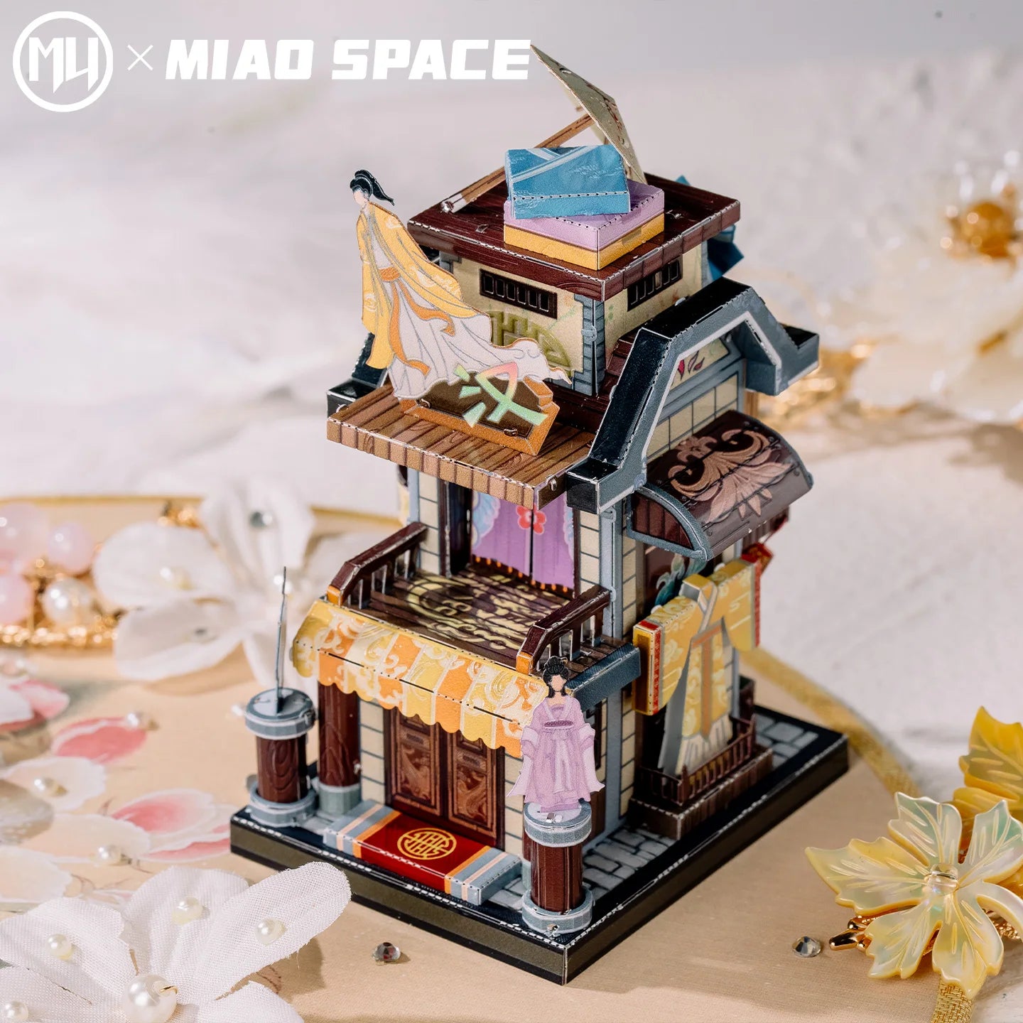 MU-Asian-Street-View-Architecture-3D-Metal-Puzzle-DIY-Model-Kit-FREETIMEJOY-Senior-Hobby