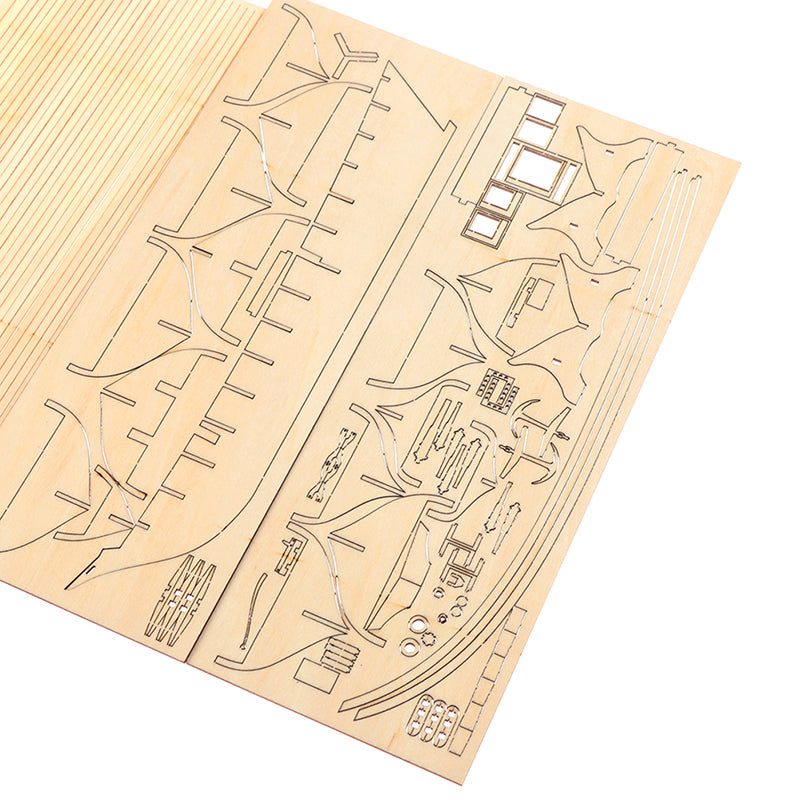 1:100 Scale Halcon Wooden Sailing Boat DIY Assembly Kit – Classic Desktop Nautical Model