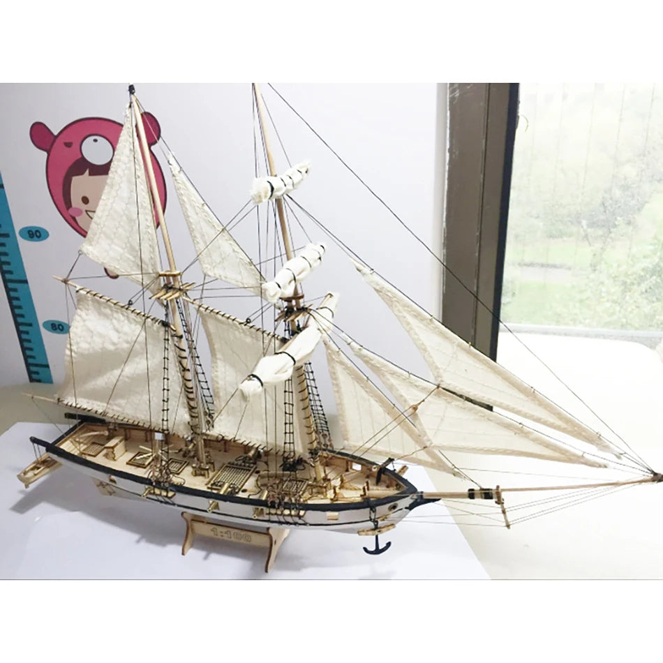 Halcon-1840-Wooden-Ship-Model-Kit-1-100-Scale-Clipper-Brass-Cannons-FREETIMEJOY-Artisan-Hobby