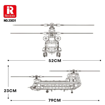 Reobrix-33031-CH-47-Chinook-Transport-Helicopter-Remote-Control-Building-Blocks-FREETIMEJOY-Senior-Hobby