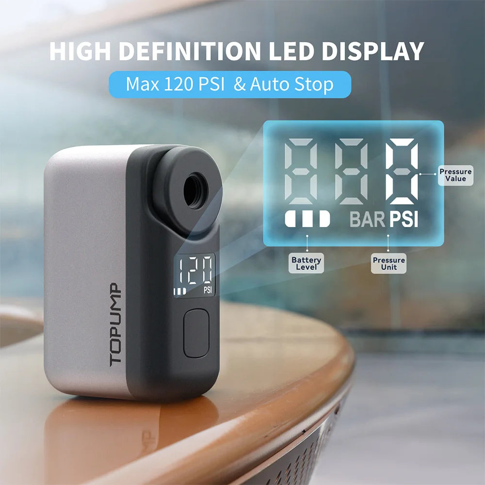 TOPUMP-TB2-PRO-Electric-Mini-Bike-Pump-Cordless-Tire-Inflator-Senior-Cycling-Safety-FREETIMEJOY