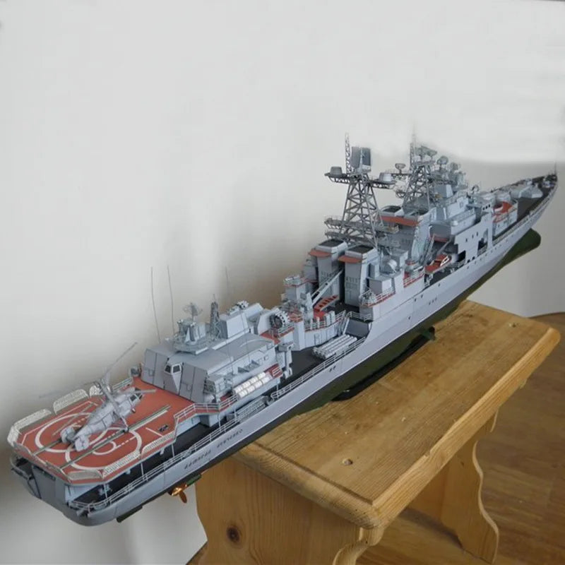 Admiral-Levchenko-Udaloy-Class-Destroyer-Paper-Model-Kit-3D-Cardboard-Ship-FREETIMEJOY-Senior-Hobby