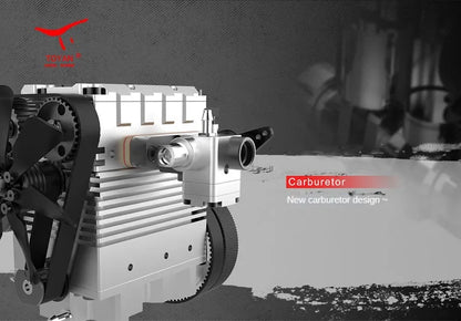 TOYAN FS-L200AC Twin-Cylinder 4-Stroke Nitro Engine – Functional DIY Air-Cooled Metal Model Kit