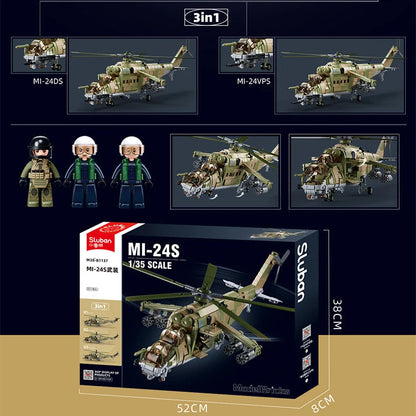 Sluban-Mi-24-Hind-Attack-Helicopter-Military-Building-Blocks-Model-Kit-FREETIMEJOY-Senior-Hobbies