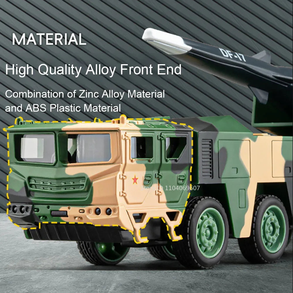 Dongfeng-17, Missile Launcher, 1:50 Scale, Diecast Model, Alloy Truck, Military Hobby, Tactical Vehicle, Senior Gift, Desktop Decor, FREETIMEJOY Performance