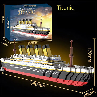 Titanic-Micro-Particle-Building-Block-Model-1860-Pieces-Historical-Ship-FREETIMEJOY-Senior-Hobby