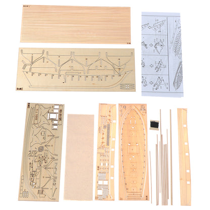 1:100 Scale Halcon Wooden Sailing Boat DIY Assembly Kit – Classic Desktop Nautical Model