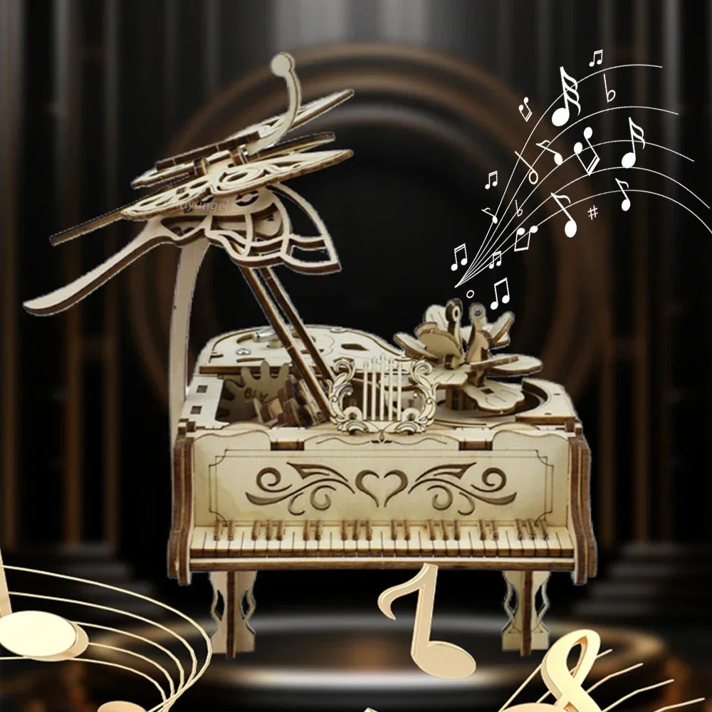 Mechanical Wind-Up Music Box Model Kit