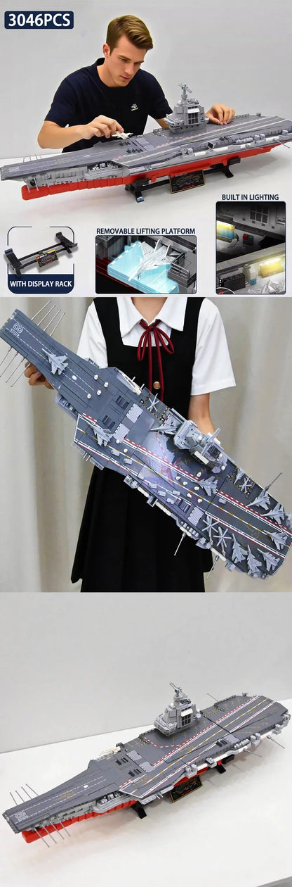 Fujian Aircraft Carrier MOC 208137 – 3049-Piece Elite Naval Building Block Set