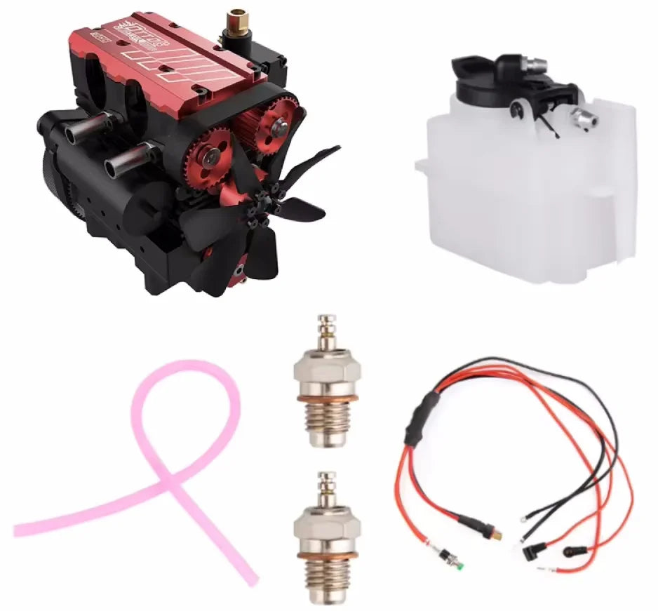 TOYAN FS-L200AC Inline 2-Cylinder 4-Stroke Nitro Engine – Professional DIY Metal Model Kit