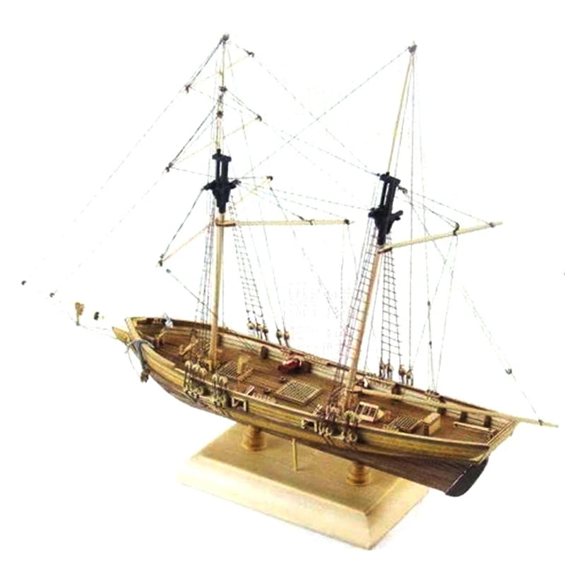 Classic Wooden Sailboat Model Kit | 1:100 Scale DIY Nautical Decor | Handmade Hobby Set