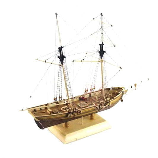 Wooden sailing boat DIY model kit 1:70 for adults — cognitive hobby ship building set  — Freetimejoy