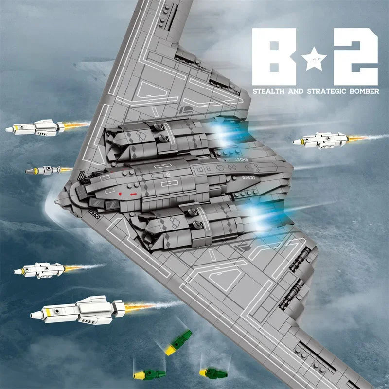 B-2-Stealth-Strategic-Bomber-MOC-Technical-Building-Blocks-FREETIMEJOY-Aviation-Hobby