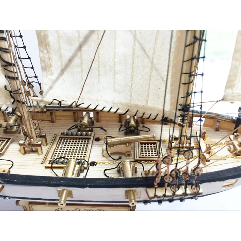 Halcon-1840-Wooden-Ship-Model-Kit-1-100-Scale-Clipper-Brass-Cannons-FREETIMEJOY-Artisan-Hobby