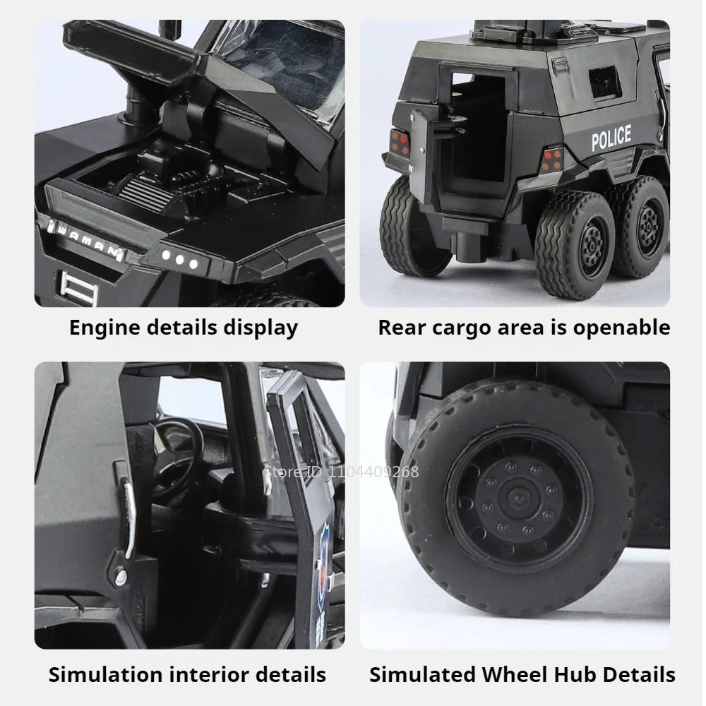 Conqueror-Anti-Riot-Armored-Vehicle-1-36-Scale-Diecast-Model-FREETIMEJOY-Military-Hobby