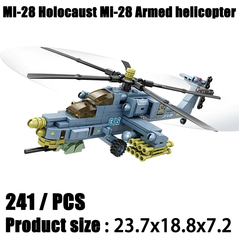 Sluban-Mi-24-Hind-Attack-Helicopter-Military-Building-Blocks-Model-Kit-FREETIMEJOY-Senior-Hobbies