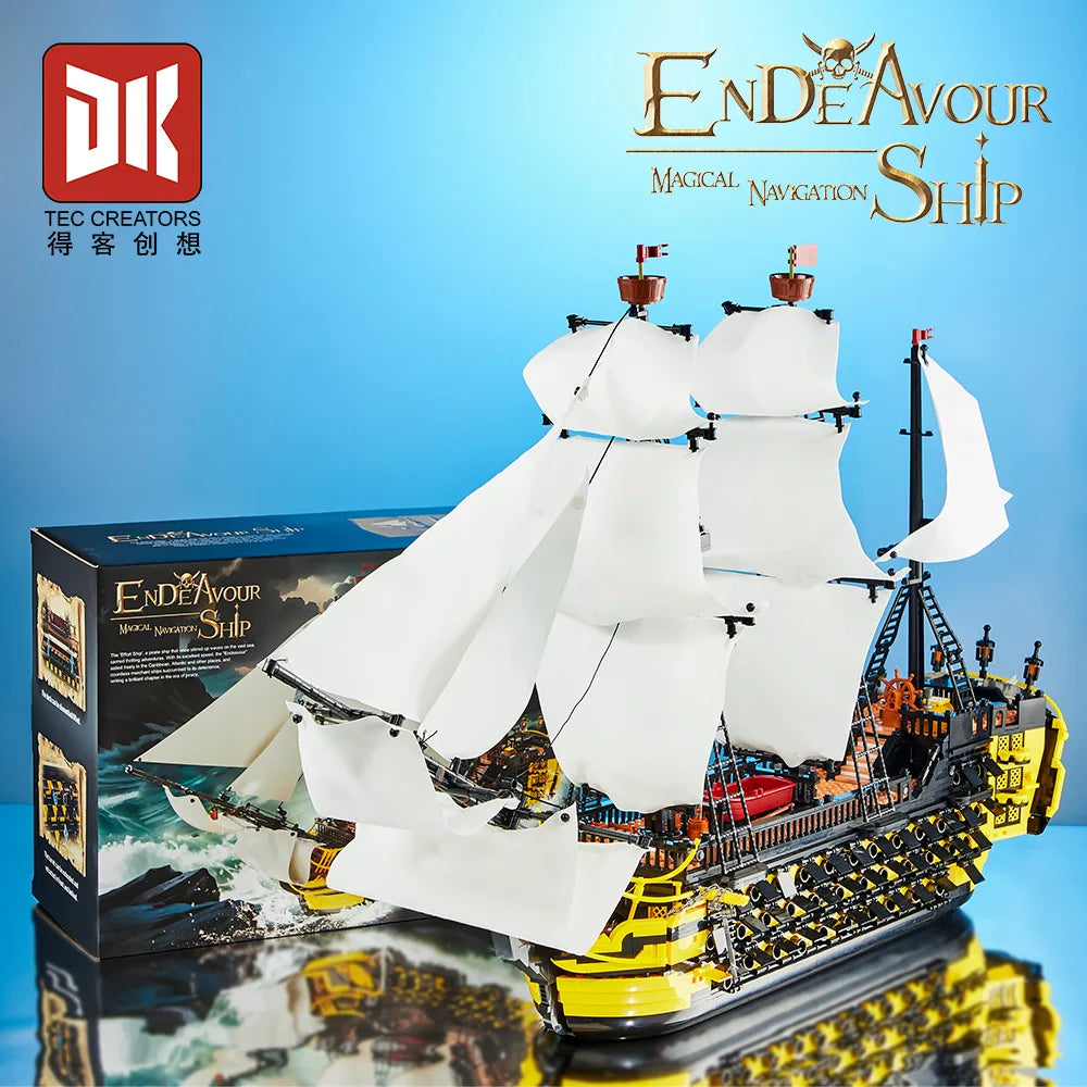 Freetimejoy Classic Movie Pirate Ship "Endeavour" MOC Building Set - 2,475 PCS Premium Nautical Series DIY Assembly Kit