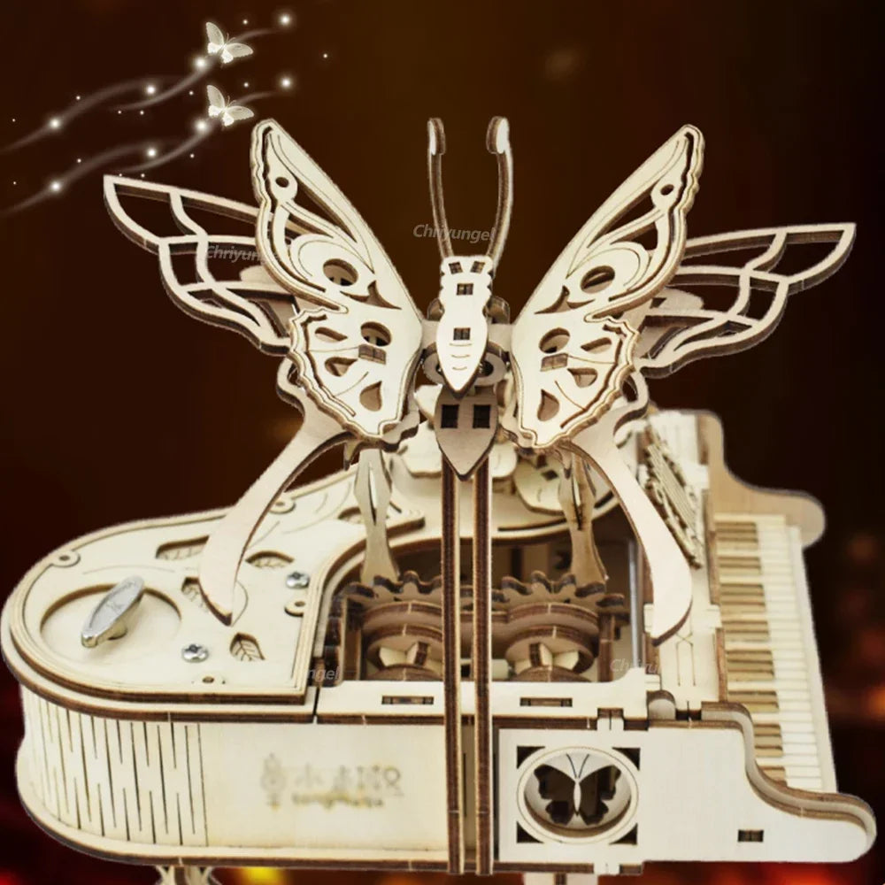 Mechanical Wind-Up Music Box Model Kit