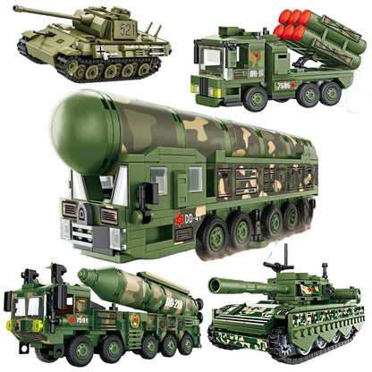 DF-41-Missile-Vehicle-Type-99-Main-Battle-Tank-Technical-Building-Blocks-FREETIMEJOY-Military-Hobby