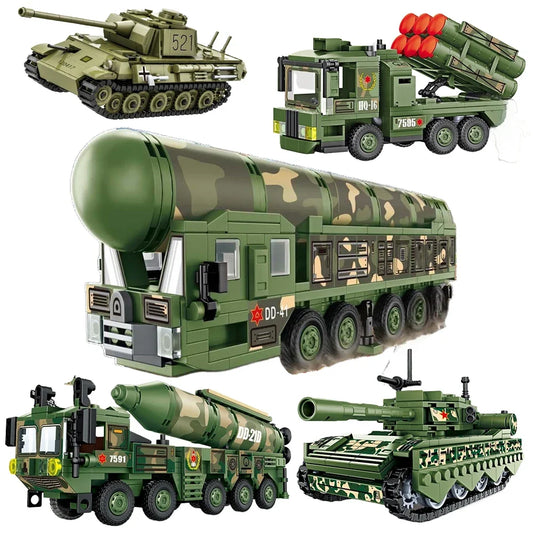 DF-41-Missile-Vehicle-Type-99-Main-Battle-Tank-Technical-Building-Blocks-FREETIMEJOY-Military-Hobby