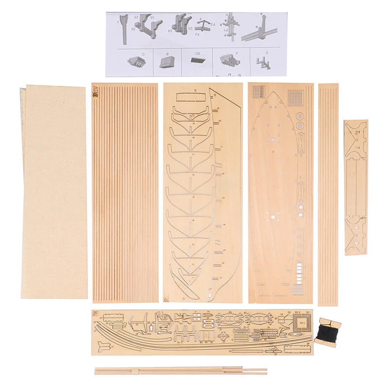 Wooden sailing boat DIY model kit 1:70 for adults — cognitive hobby ship building set  — Freetimejoy