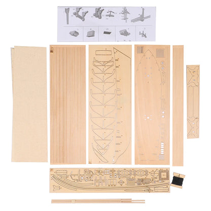 Wooden sailing boat DIY model kit 1:70 for adults — cognitive hobby ship building set  — Freetimejoy