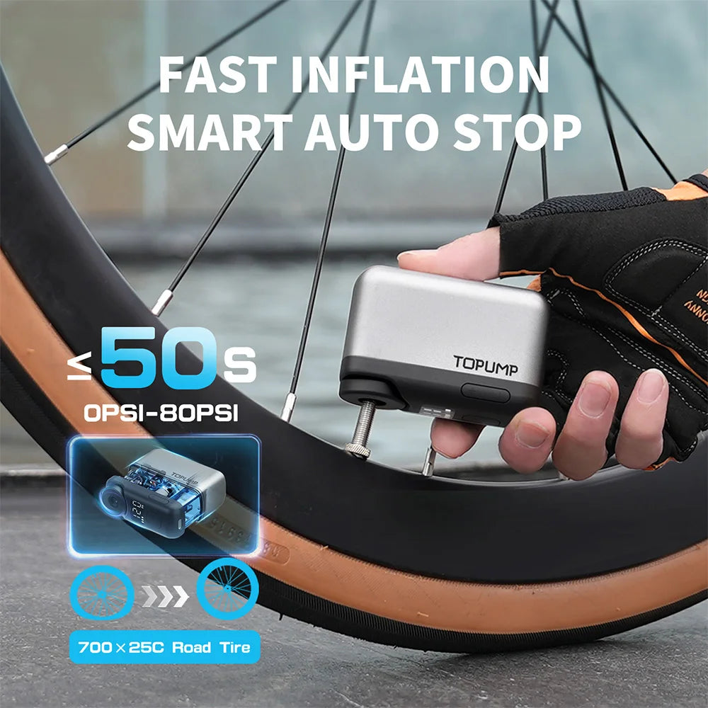 TOPUMP-TB2-PRO-Electric-Mini-Bike-Pump-Cordless-Tire-Inflator-Senior-Cycling-Safety-FREETIMEJOY