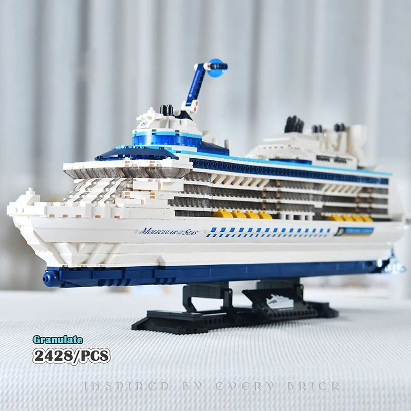 Bibilock-2428-Piece-Ocean-Liner-Building-Block-Set-Steamship-Model-FREETIMEJOY-Maritime-Hobby