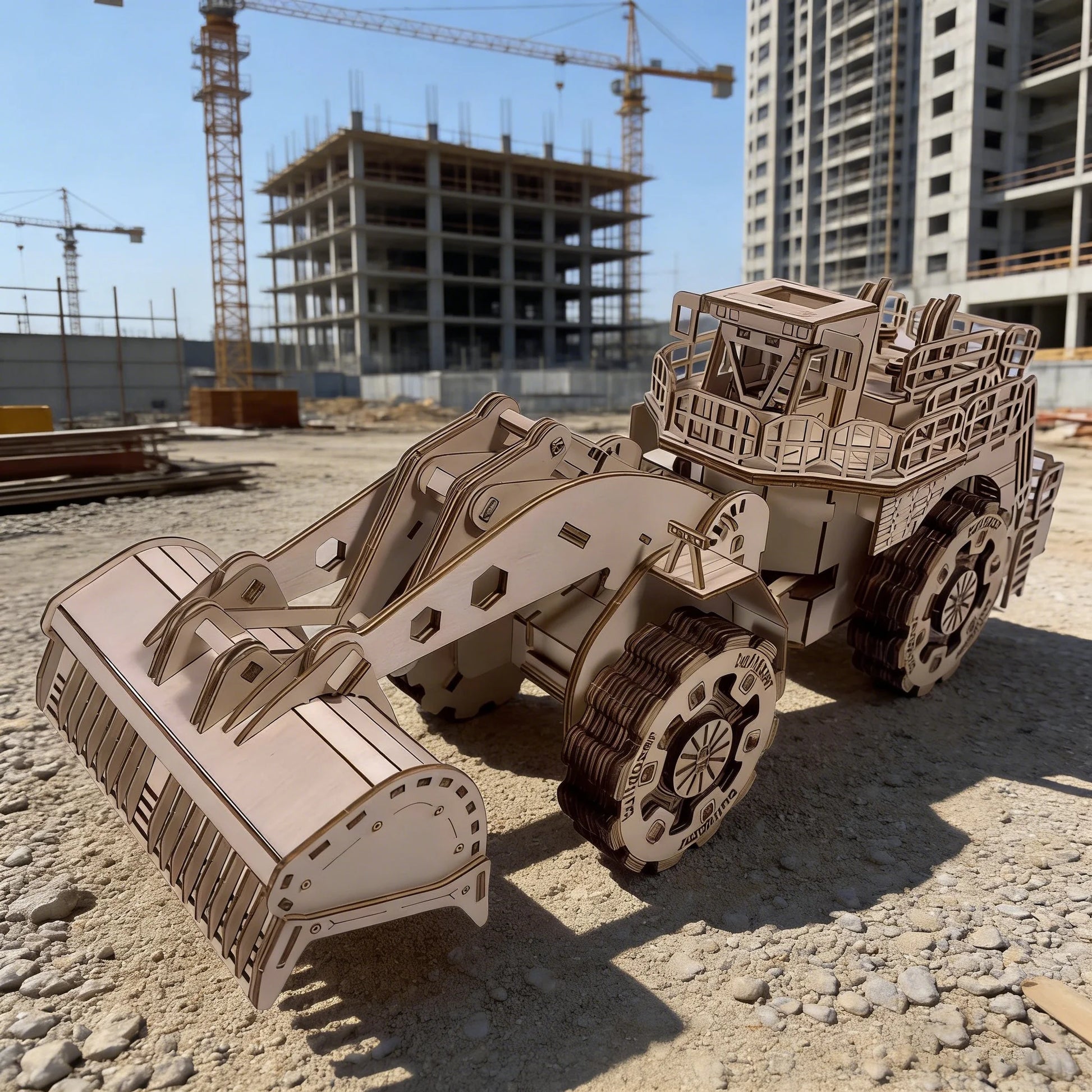 MPT060-3D-Wooden-Bulldozer-Model-Kit-Handcrafted-DIY-Construction-Toy-FREETIMEJOY-Artisan-Hobby