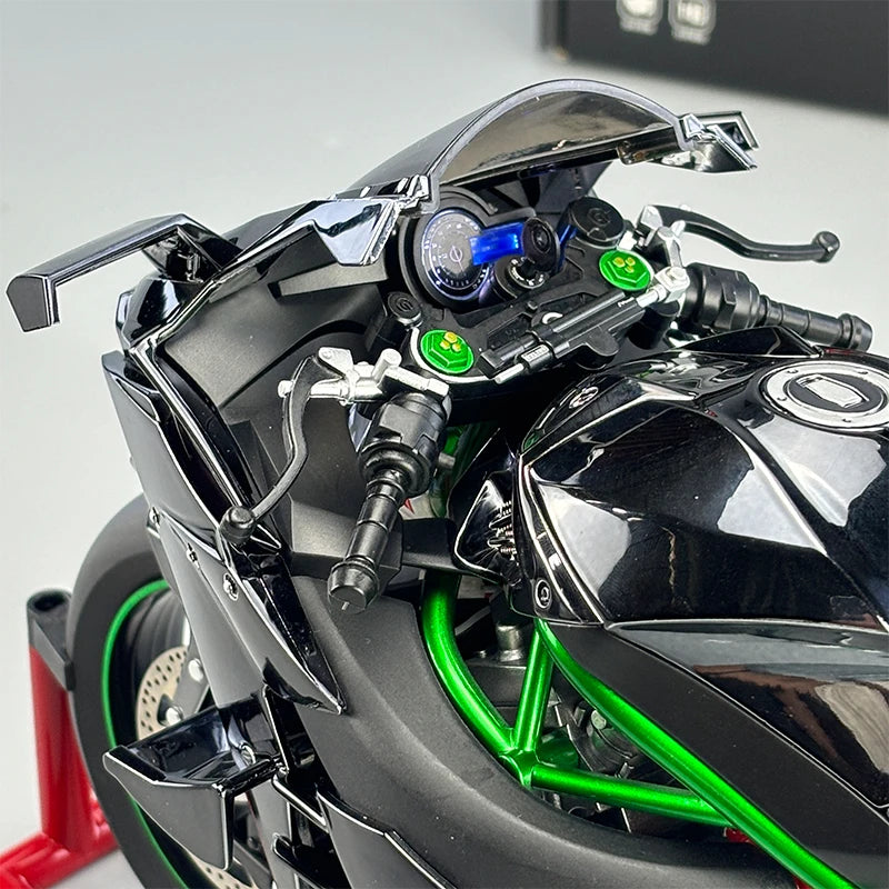 1-6-Scale-Kawasaki-Ninja-H2R-XL-Diecast-Motorcycle-Model-Key-Start-Spray-FREETIMEJOY-Senior-Hobby
