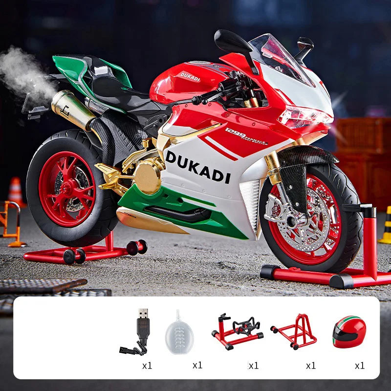 Key-Start 1:9 1199 Panigale Alloy Sportbike – Interactive Diecast Model with Sound, Light & Spray