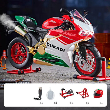 Key-Start 1:9 1199 Panigale Alloy Sportbike – Interactive Diecast Model with Sound, Light & Spray