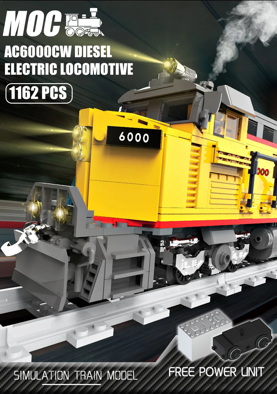 Modern Heavy-Haul Diesel Locomotive – AC6000CW Technical Building Model