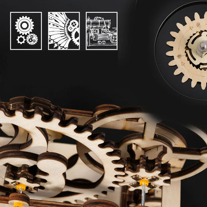 Mechanical Marble Run Set | 3D Wooden Puzzle STEAM Engine Model | DIY Kinetic Engineering Kit