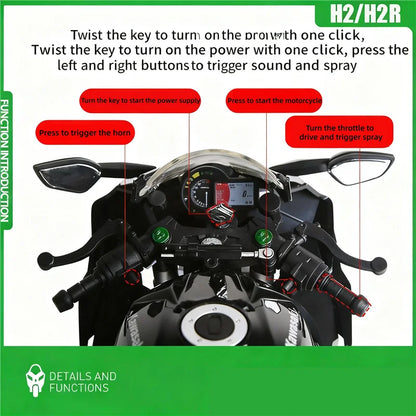 Kawasaki-Ninja-H2R-1-9-Scale-Alloy-Motorcycle-Model-Smoke-Effect-Collector-Edition-FREETIMEJOY