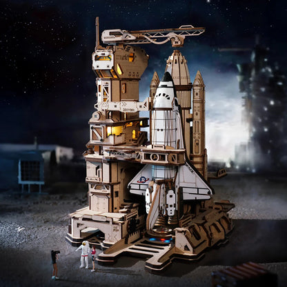 ROKR-Space-Shuttle-3D-Wooden-Puzzle-Moving-Launch-Tower-LED-Lights-Senior-Memory-Care-FREETIMEJOY
