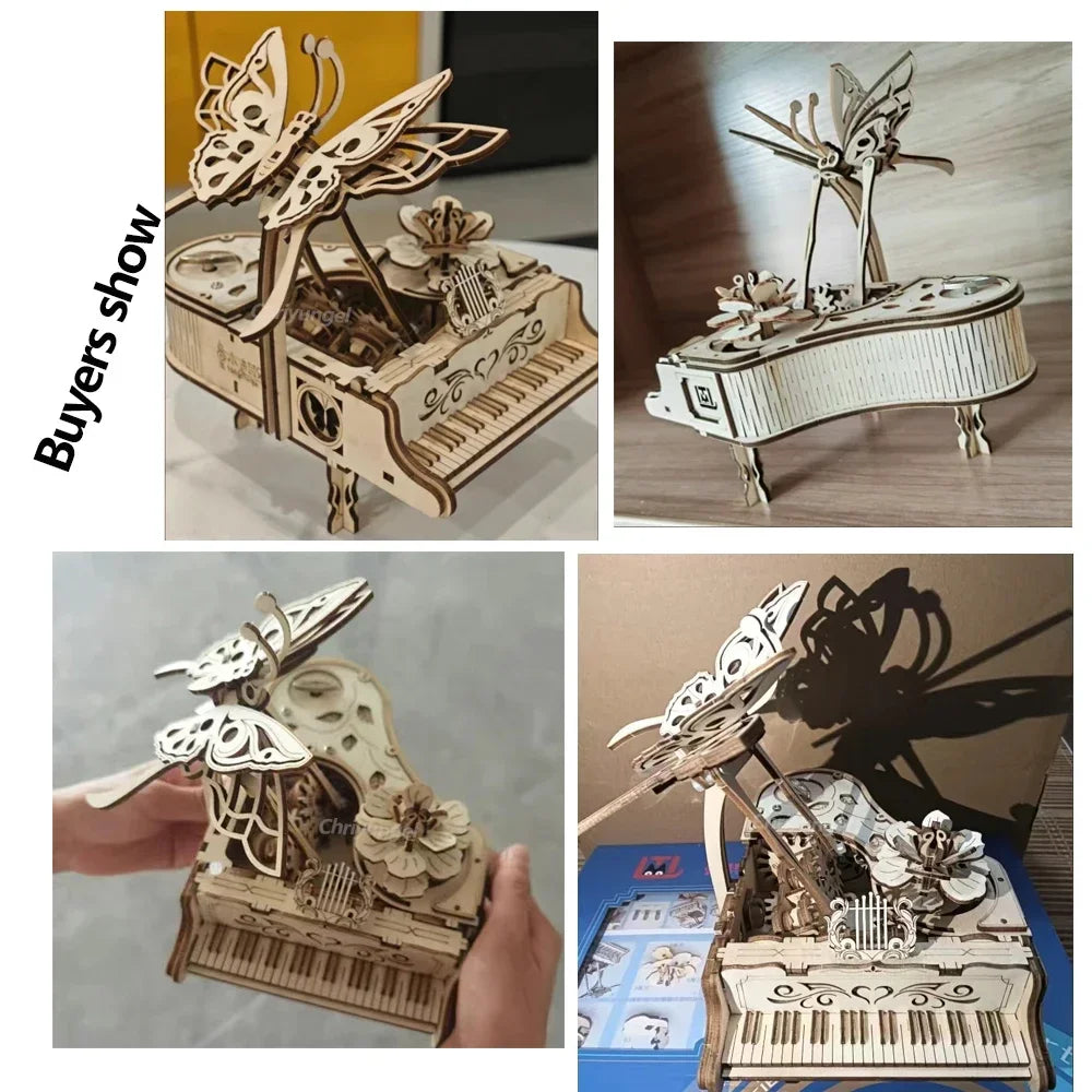 Mechanical Wind-Up Music Box Model Kit